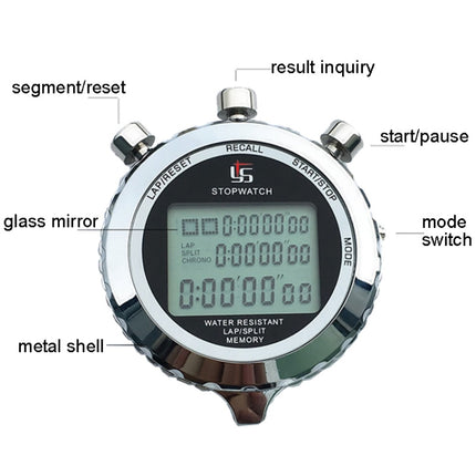 YS Metal Stopwatch 3 Rows Display Running Training Electronic Timers, Style: YS-530 30 Memories-garmade.com