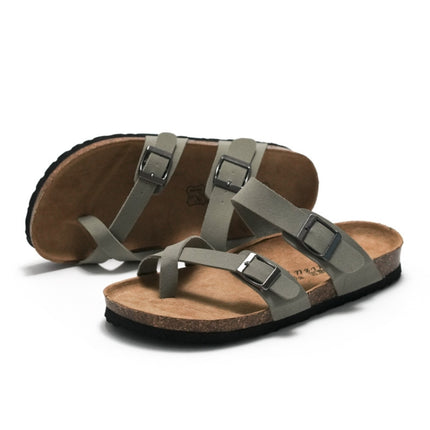 Ruizu Couple Cork Slippers Beach Shoes Flip Flops, Size: 37(Camel)-garmade.com