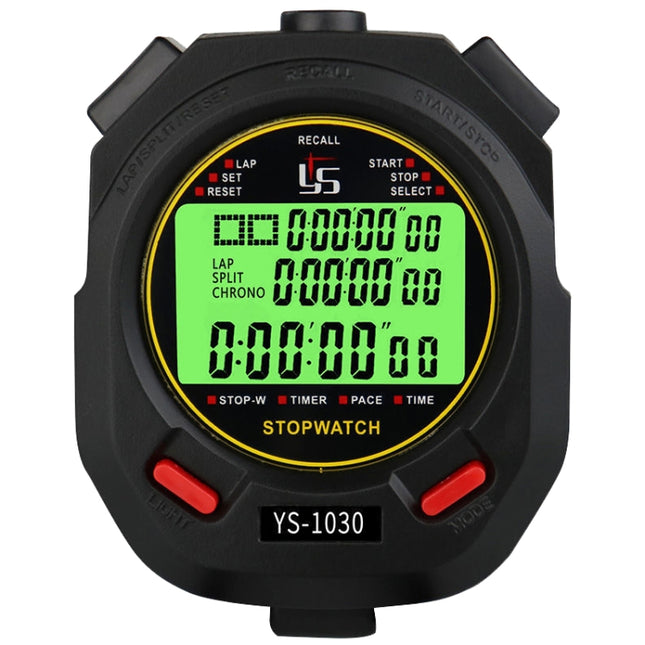 YS 3 Rows Display Luminous Stopwatch Timer Training Referee Stopwatch, Style: YS-1030 30 Memories-garmade.com