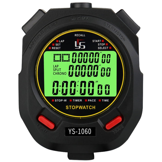 YS 3 Rows Display Luminous Stopwatch Timer Training Referee Stopwatch, Style: YS-1060 60 Memories-garmade.com