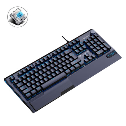 LANGTU K1000 104 Keys Wired Keyboard, Cable Length: 1.5m(Black Blue Green Shaft Ice Blue Light)-garmade.com