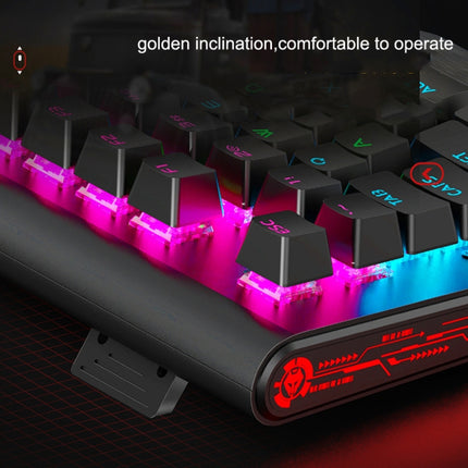 LANGTU K1000 104 Keys Luminous Wired Keyboard, Cable Length: 1.5m(Black Green Shaft White Light)-garmade.com