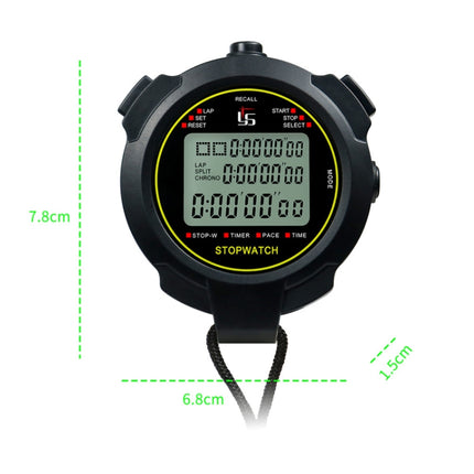 YS Stopwatch Timer Training Fitness Competition Stopwatch, Style: YS-710 10 Memories(Black)-garmade.com