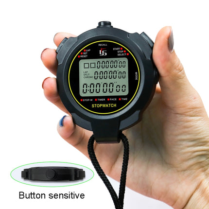 YS Stopwatch Timer Training Fitness Competition Stopwatch, Style: YS-7100 100 Memories(Black)-garmade.com