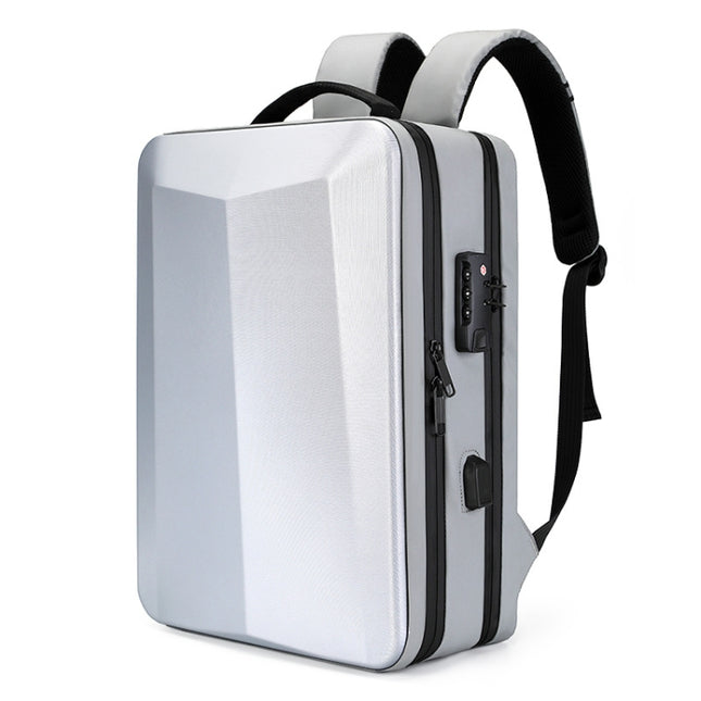 ABS Hard Shell Gaming Computer Backpack, Color: 17.3 inches (Silver)-garmade.com