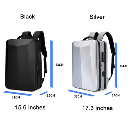 ABS Hard Shell Gaming Computer Backpack, Color: 17.3 inches (Silver)-garmade.com