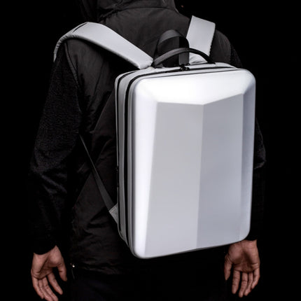 ABS Hard Shell Gaming Computer Backpack, Color: 17.3 inches (Silver)-garmade.com