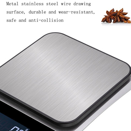 Stainless Steel Food Baking Scale Small Bench Scale Kitchen Electronic Scale English 5kg/1g-garmade.com