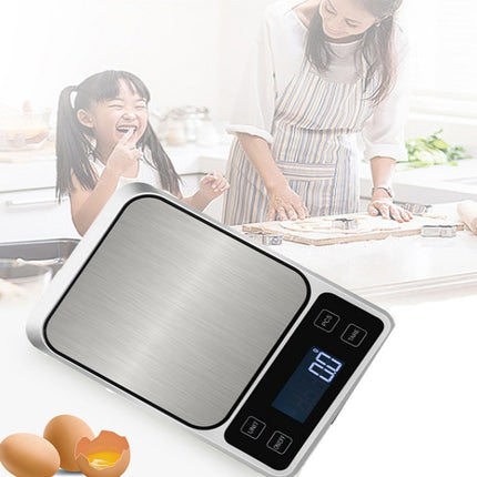 Stainless Steel Food Baking Scale Small Bench Scale Kitchen Electronic Scale English 5kg/1g-garmade.com