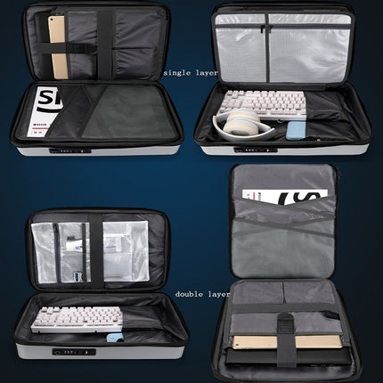 PC Hard Shell Computer Bag Gaming Backpack For Men, Color: Double-layer Silver-garmade.com