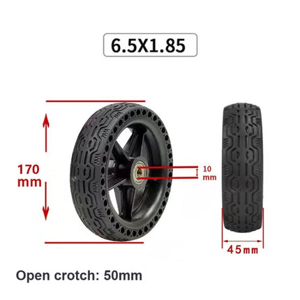 2 PCS 6.5x1.85 Solid Tire Honeycomb Tire Electric Scooter Tire,Specification: With Plastic Wheel-garmade.com