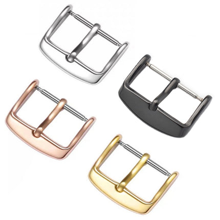 10 PCS IP Plated Stainless Steel Pin Buckle Watch Accessories, Color: Silver 12mm-garmade.com