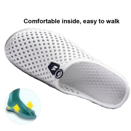 X902 Summer Beach Shoes Non-slip Flip Llops Couple Slippers Men Hole Shoes, Size: 37(Black)-garmade.com