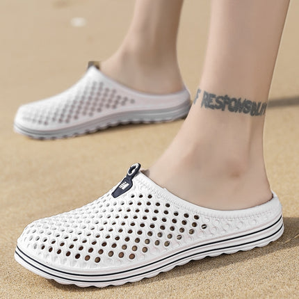 X902 Summer Beach Shoes Non-slip Flip Llops Couple Slippers Men Hole Shoes, Size: 38(White)-garmade.com