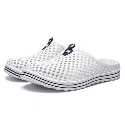 X902 Summer Beach Shoes Non-slip Flip Llops Couple Slippers Men Hole Shoes, Size: 40(White)-garmade.com