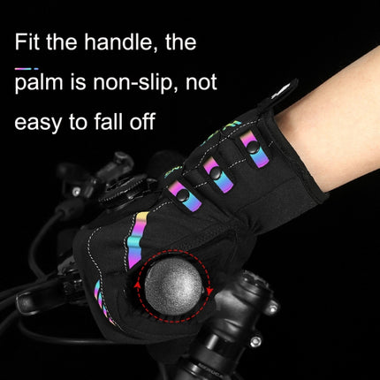 A Pair WEST BIKING Cycling Breathable Self-locking Gloves with Buckle, Size: M(Colorful Type)-garmade.com