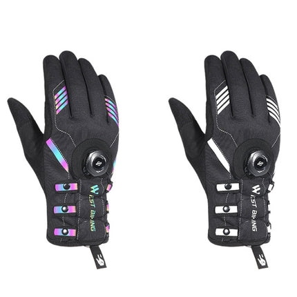 A Pair WEST BIKING Cycling Breathable Self-locking Gloves with Buckle, Size: L(Anti-light Type)-garmade.com