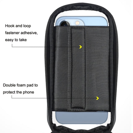 WEST BIKING Bicycle Hard Shell Front Beam Bag Mobile Phone Touch Screen Saddle Bag(Black)-garmade.com