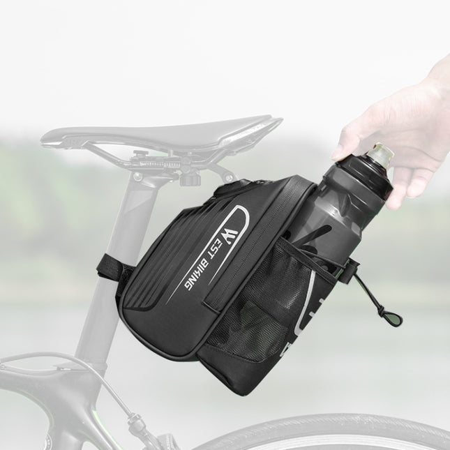 WEST BIKING Cycling Water Bottle Bag Rear Seat Saddle Bag(Black)-garmade.com