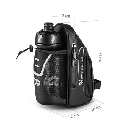 WEST BIKING Cycling Water Bottle Bag Rear Seat Saddle Bag(Black)-garmade.com