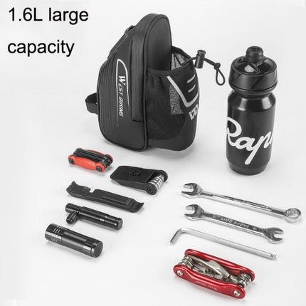 WEST BIKING Cycling Water Bottle Bag Rear Seat Saddle Bag(Black)-garmade.com