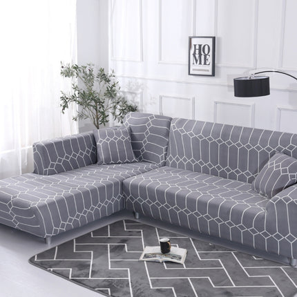 Fabric High Elastic All Inclusive Lazy Sofa Cover, Size: 2 Persons(Blog F)-garmade.com