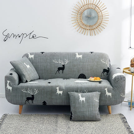 Fabric High Elastic All Inclusive Lazy Sofa Cover, Size: 3 Persons(Wind Cloud Gray)-garmade.com