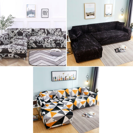 Fabric High Elastic All Inclusive Lazy Sofa Cover, Size: 3 Persons(Blackstone)-garmade.com
