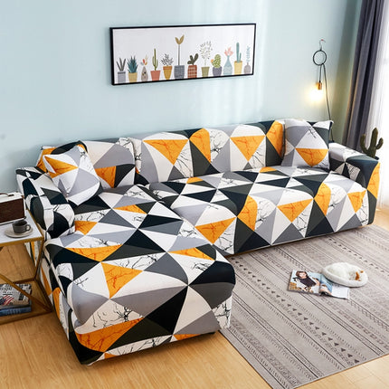 Fabric High Elastic All Inclusive Lazy Sofa Cover, Size: 4 Persons(Minimalism)-garmade.com