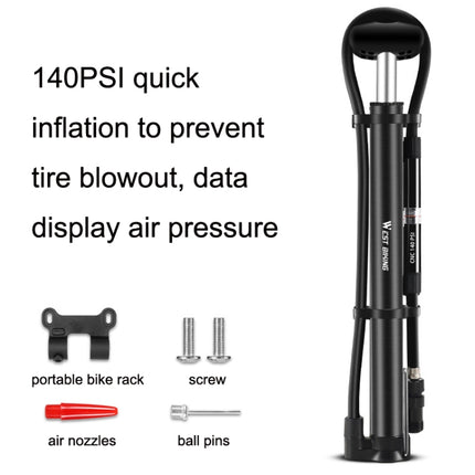 WEST BIKING YP0711122 Portable Bicycle High Pressure Pump(Silver)-garmade.com