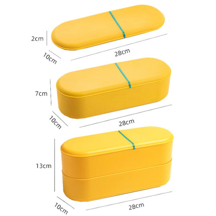 Household Battery Storage Box Data Cable Charger Storage Organizer Box, Color: Yellow Double Layer-garmade.com