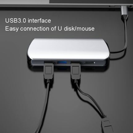 Type-C Extension Dock 8 In 1 Laptop Converter USB HUB Hub-garmade.com