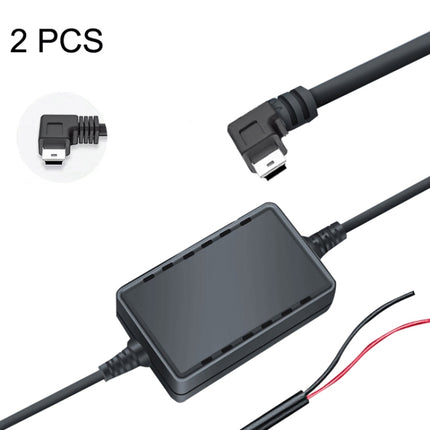 2 PCS USB Car Charge 12V To 5V Navigation Instrument Reduction Line(Mini Left Bend)-garmade.com