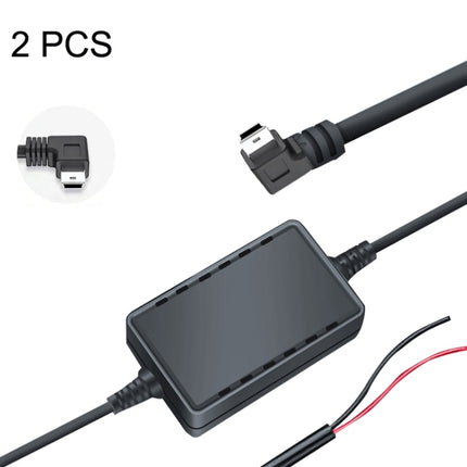 2 PCS USB Car Charge 12V To 5V Navigation Instrument Reduction Line(Mini Right Bend)-garmade.com