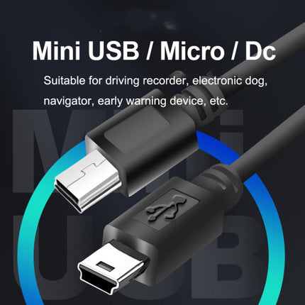 2 PCS USB Car Charge 12V To 5V Navigation Instrument Reduction Line(Mini Left Bend)-garmade.com