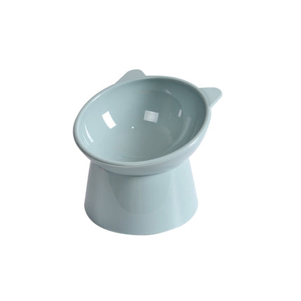 Pet Tall Protection Cervical Slant Mouth Food Bowl Anti-overturning Plastic Cat Bowl(Gray)-garmade.com