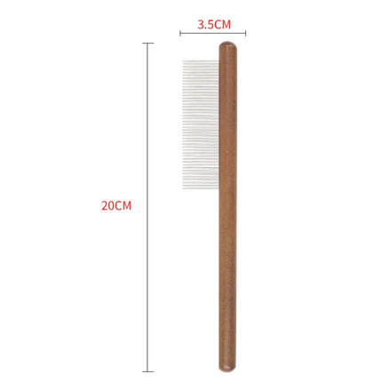 Cat Dog Solid Wood Comb For Removing Floating Hair Pet Cleaning Grooming Flea Comb(A)-garmade.com