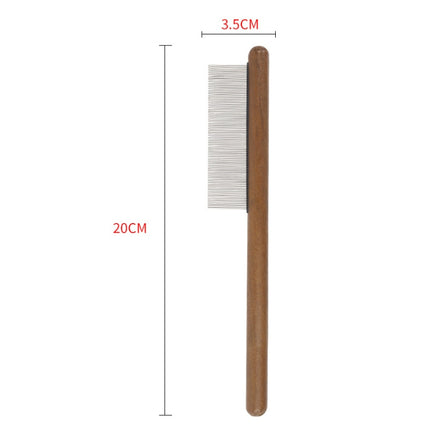 Cat Dog Solid Wood Comb For Removing Floating Hair Pet Cleaning Grooming Flea Comb(B)-garmade.com