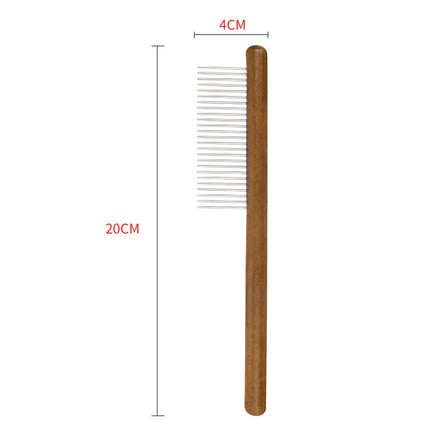 Cat Dog Solid Wood Comb For Removing Floating Hair Pet Cleaning Grooming Flea Comb(C)-garmade.com