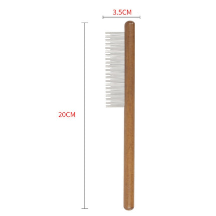 Cat Dog Solid Wood Comb For Removing Floating Hair Pet Cleaning Grooming Flea Comb(E)-garmade.com