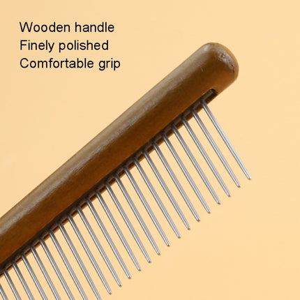 Cat Dog Solid Wood Comb For Removing Floating Hair Pet Cleaning Grooming Flea Comb(A)-garmade.com