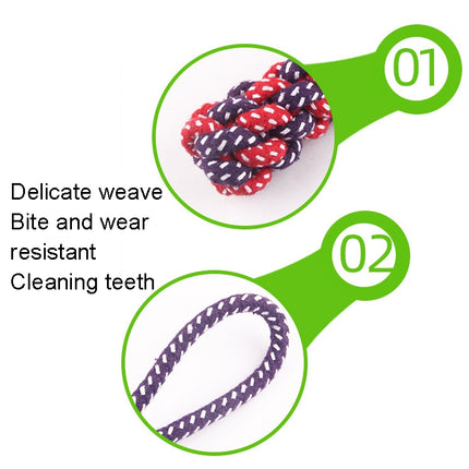 3 PCS Pet Hand-pulled Chewing Toy Dog Molar Cotton Rope, Color Random Delivery-garmade.com