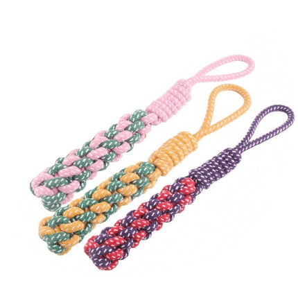 3 PCS Pet Hand-pulled Chewing Toy Dog Molar Cotton Rope, Color Random Delivery-garmade.com