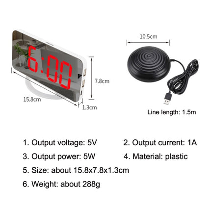 TS-8202 Multifunctional LED Vibration Mirroring USB Alarm Clock-garmade.com