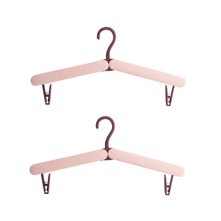 2 PCS Travel Folding Hanger Portable Drying Rack With Small Clamps(Flesh Color)-garmade.com