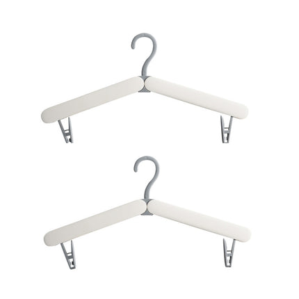 2 PCS Travel Folding Hanger Portable Drying Rack With Small Clamps(Gray)-garmade.com