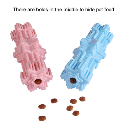 Dogs Bite Toys Hexagonal Molar Rods Pet Tooth Brush(Light Sky Blue)-garmade.com