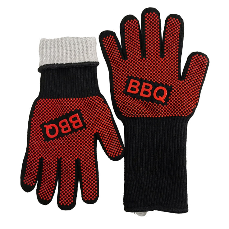 1pair High Temperature Resistant Silicone BBQ Gloves Anti-Scalding Gloves(BBQ Red)-garmade.com