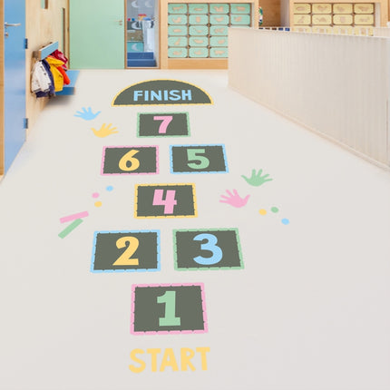 2 PCS Digital Jumping Grid Game Floor Paste Preschool Ground Decoration For Children(zsz2895)-garmade.com