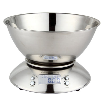 5kg/1g High Precision Kitchen Scale Roasting Electronic Scale Coffee Scale with Alarm Timer(Silver)-garmade.com
